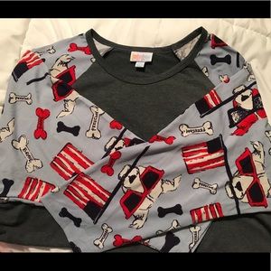 LulaRoe Americana 2XL Dog Print Randy
